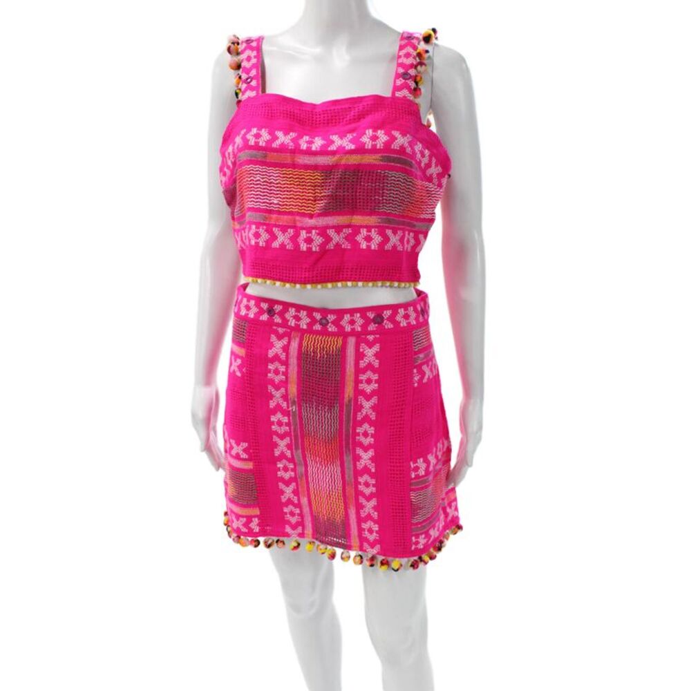 Saylor Womens Pink Sleeveless Sweetheart Mini Set Acrylic Size M